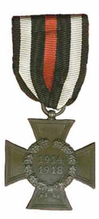 Honor Cross for WW1 Service
