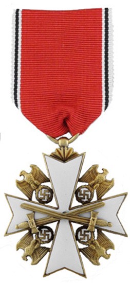 Cross on Breast Ribbon With Swords - 3rd Class - 1939-1943 / 5th Class - 1943-1945
